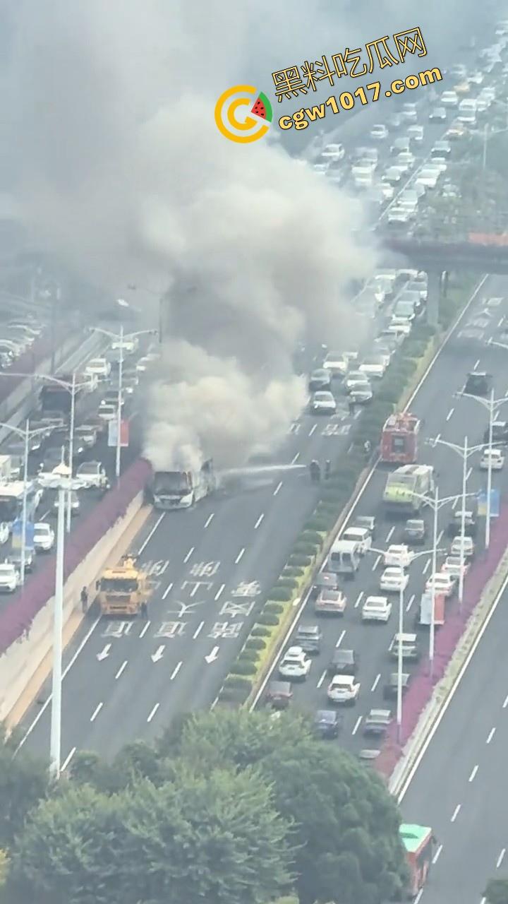 广东佛山季华园隧道口公交车发生自燃，现场浓烟滚滚，火势极其的大，具体自燃原因还待查明！  第3张