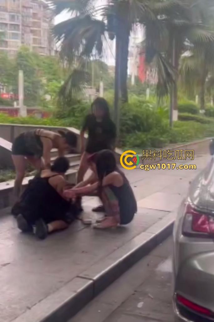 成都白天精神小妹集美们6打3！高跟踹头脱鞋底砸脑门太狠，三人牛逼抗打多人围殴，最后还得是男人来拉架！  第7张