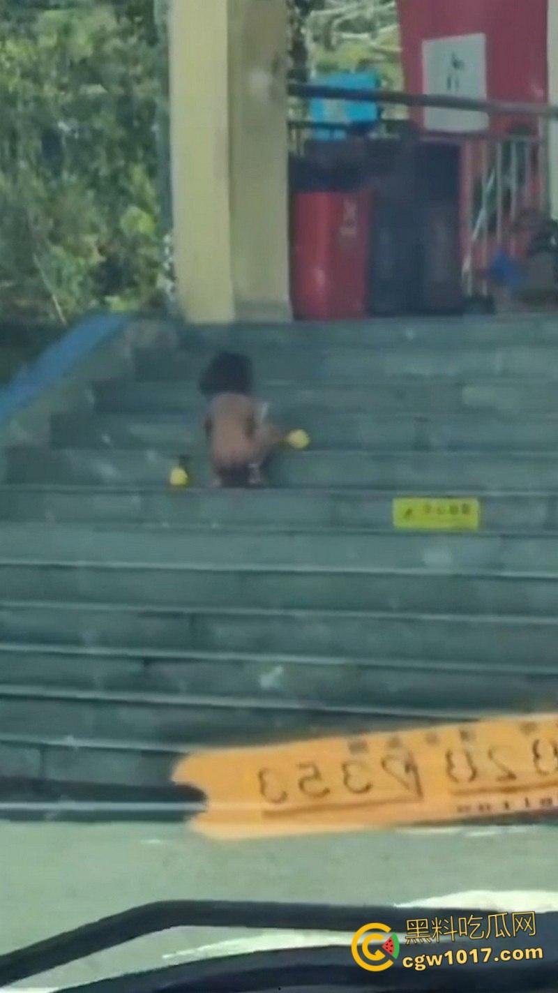 四川石棉高速服务区小猿泰山锅巴，高学历父母不给穿衣上户口，男孩爬食地摊剩饭，这父母真是禽兽不如！  第4张