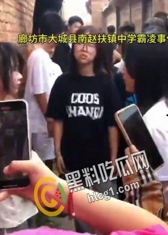 校园欺凌！河北廊坊大城县南赵扶镇某中学 几十个学生起哄狂扇女生耳光 可怜的女生只能缩在墙边任人宰割  第1张