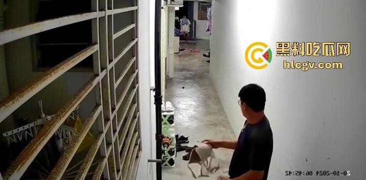 马来西亚槟岛华裔男清晨偷嗅邻居胸罩还自慰！猥亵全过程被监控拍下！  第5张