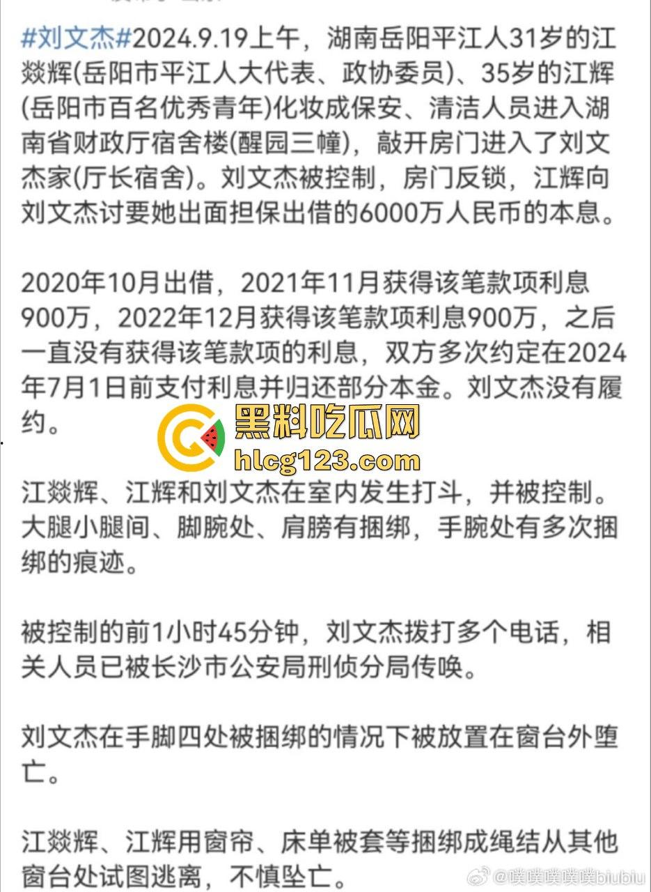 湖南财政厅长刘文杰离奇坠楼死亡！政协委员涉案，新闻被迅速封杀，真相成谜！  第14张
